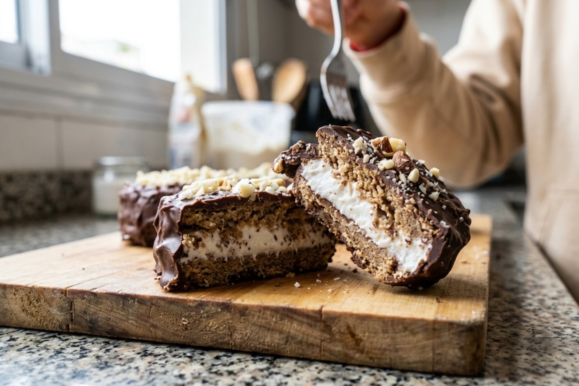 Descubre c&oacute;mo Paula Pareto elabora un alfajor nutritivo con garbanzos y yogur griego.
