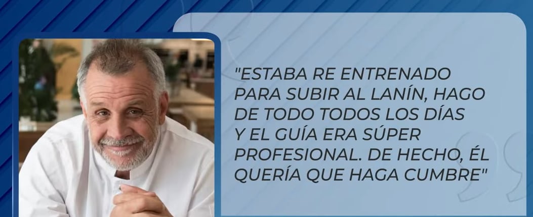 El chef Christian Petersen fue dado de alta tras su internación por una descompensación en un ascenso al volcán Lanín.