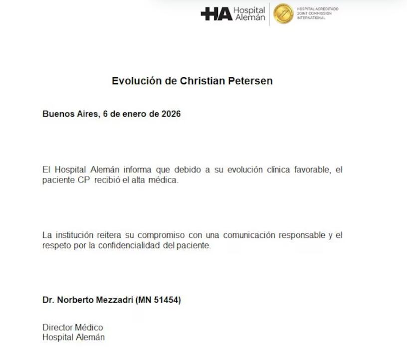 El chef Christian Petersen fue dado de alta tras su internación por una descompensación en un ascenso al volcán Lanín.