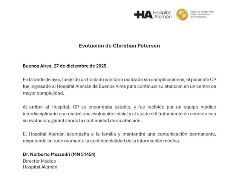 El chef Christian Petersen fue dado de alta tras su internación por una descompensación en un ascenso al volcán Lanín.
