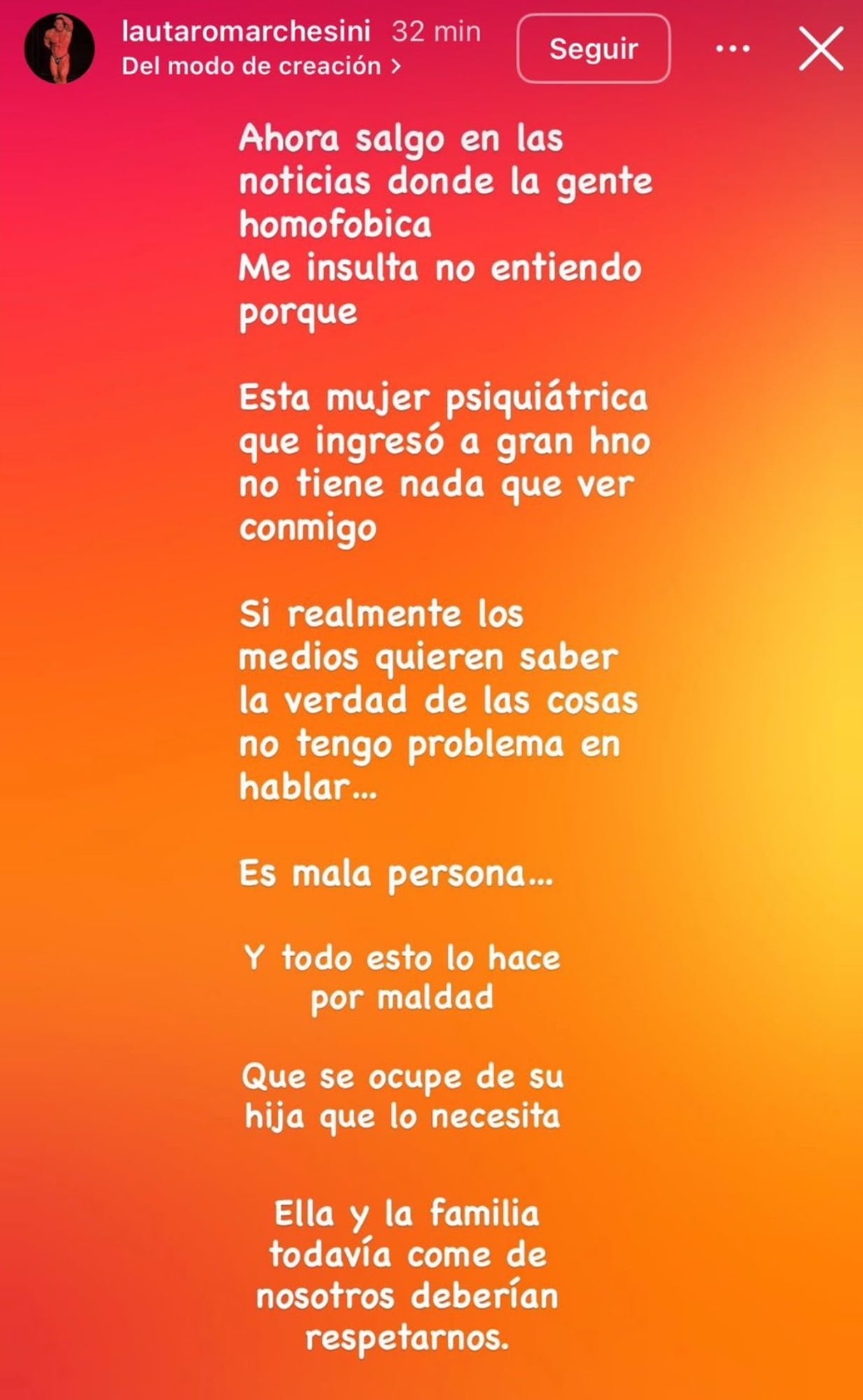 El esposo de la ex de Solange Abraham critica su regreso a Gran Hermano y lanza duras acusaciones.