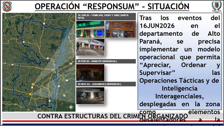 Las fuerzas de seguridad se unen para evitar nuevos asaltos a entidades bancarias en Paraguay.