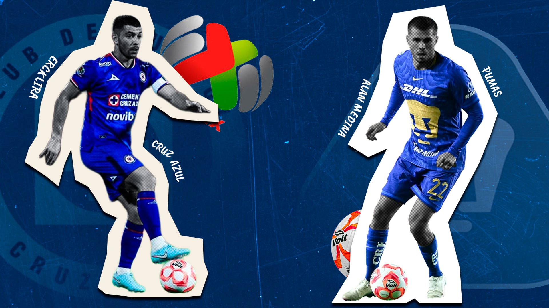 Cruz Azul domina a Pumas en la primera parte del partido en el Olímpico Universitario.