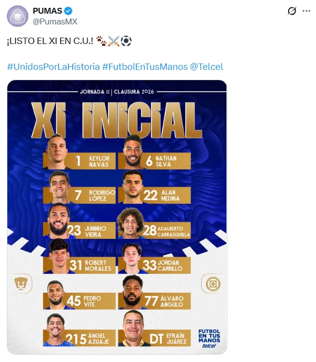 Cruz Azul domina a Pumas en la primera parte del partido en el Olímpico Universitario.