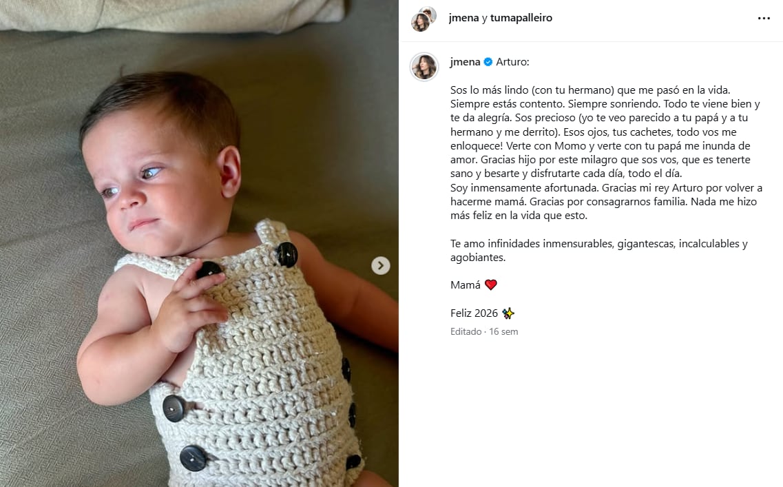 Jimena Barón compartió el emocionante momento en que su hijo Arturo dijo 'mamá' por primera vez.