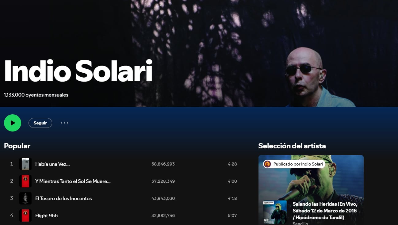 El cantante Carlos Alberto Solari, conocido como el Indio Solari, falleció a los 77 años, causando conmoción en Argentina.