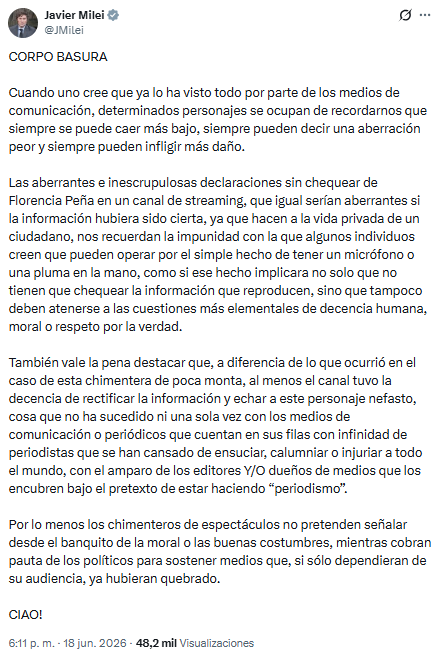 Flor Peña generó controversia al dar información falsa sobre la salud del padre de Messi en vivo.