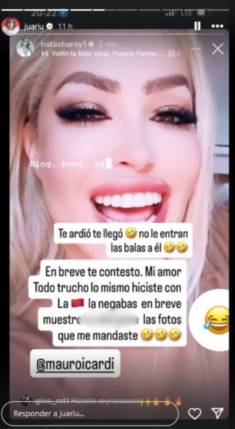 Mauro Icardi y Natasha Rey están en medio de una controversia pública luego de acusaciones de mensajes íntimos.