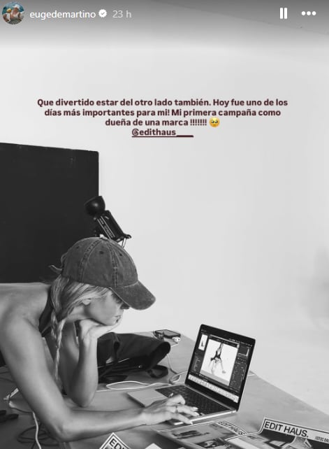 La influencer y modelo Eugenia De Martino presenta su nueva marca de ropa, Edit Haus, tras su boda con Diego Schwartzman.