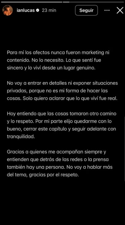 Ian Lucas expone su relación con Evangelina Anderson tras un escándalo en redes sociales.