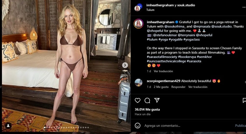 La actriz compartió imágenes en bikini desde Tulum, elogiada por su aspecto juvenil y estilo de vida saludable.