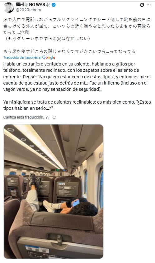La conducta de la pareja en un tren bala japonés generó fuerte rechazo entre los locales.