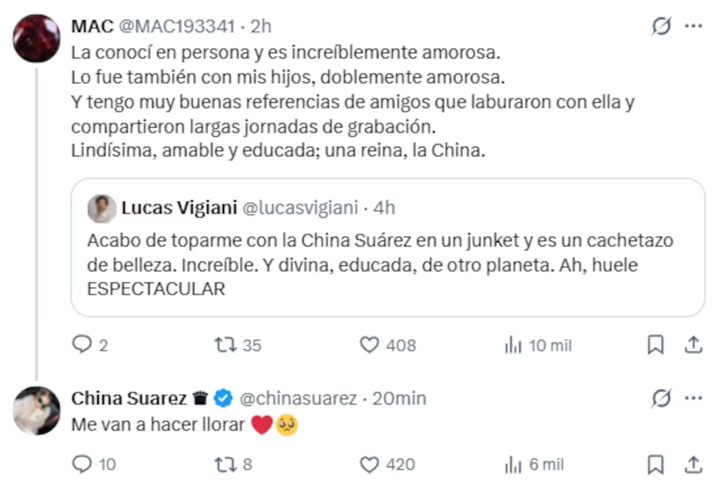 La actriz se pronunció en redes tras elogios sobre su aroma en medio de rumores.