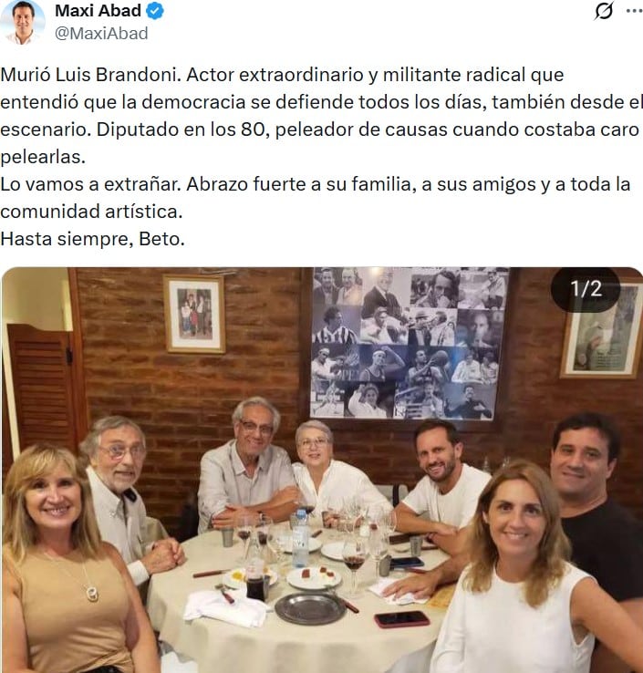 El actor Luis Brandoni falleció a los 86 años, generando múltiples homenajes en redes sociales.
