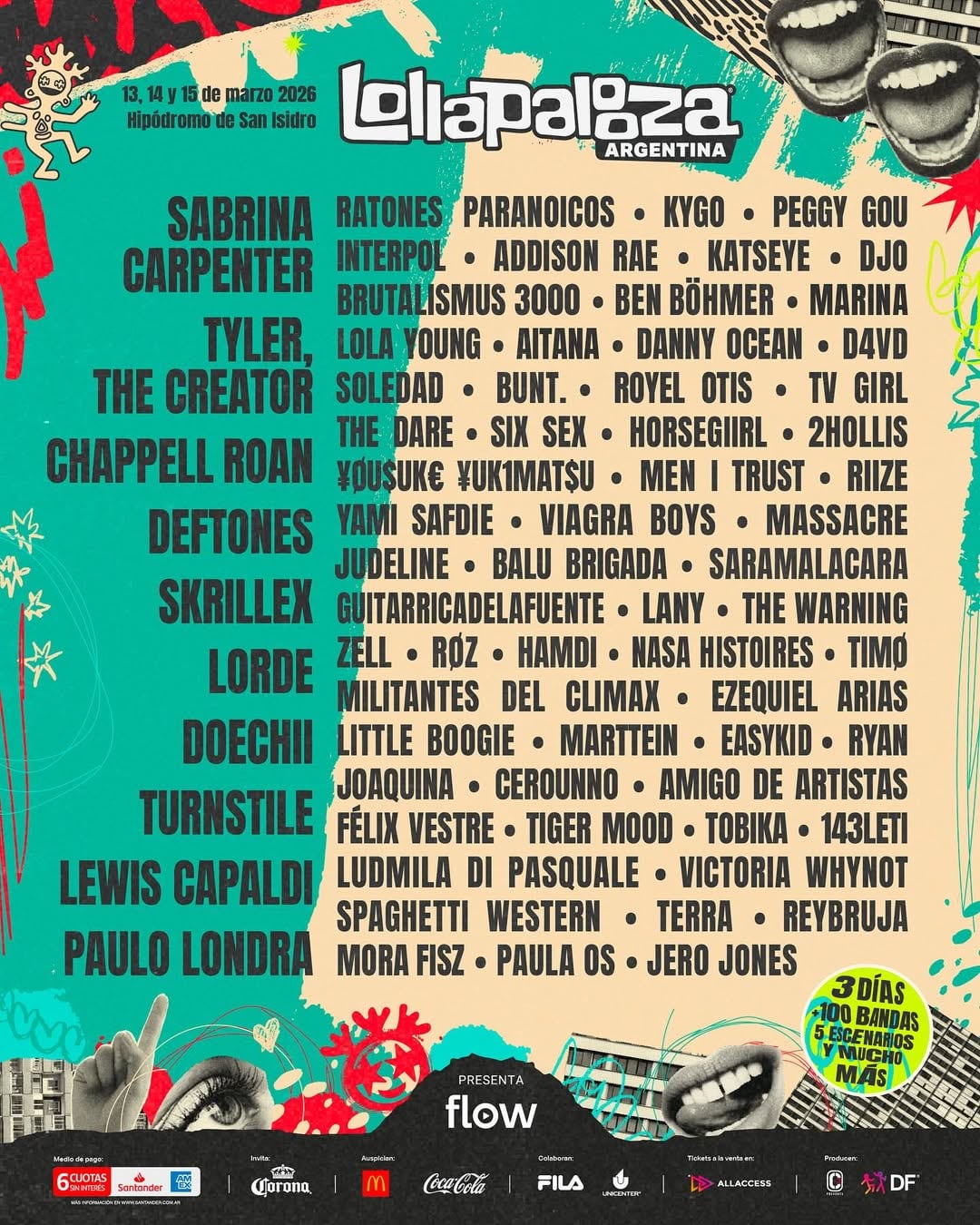 Entérate cómo adquirir entradas para Lollapalooza 2026 y su increíble lineup.