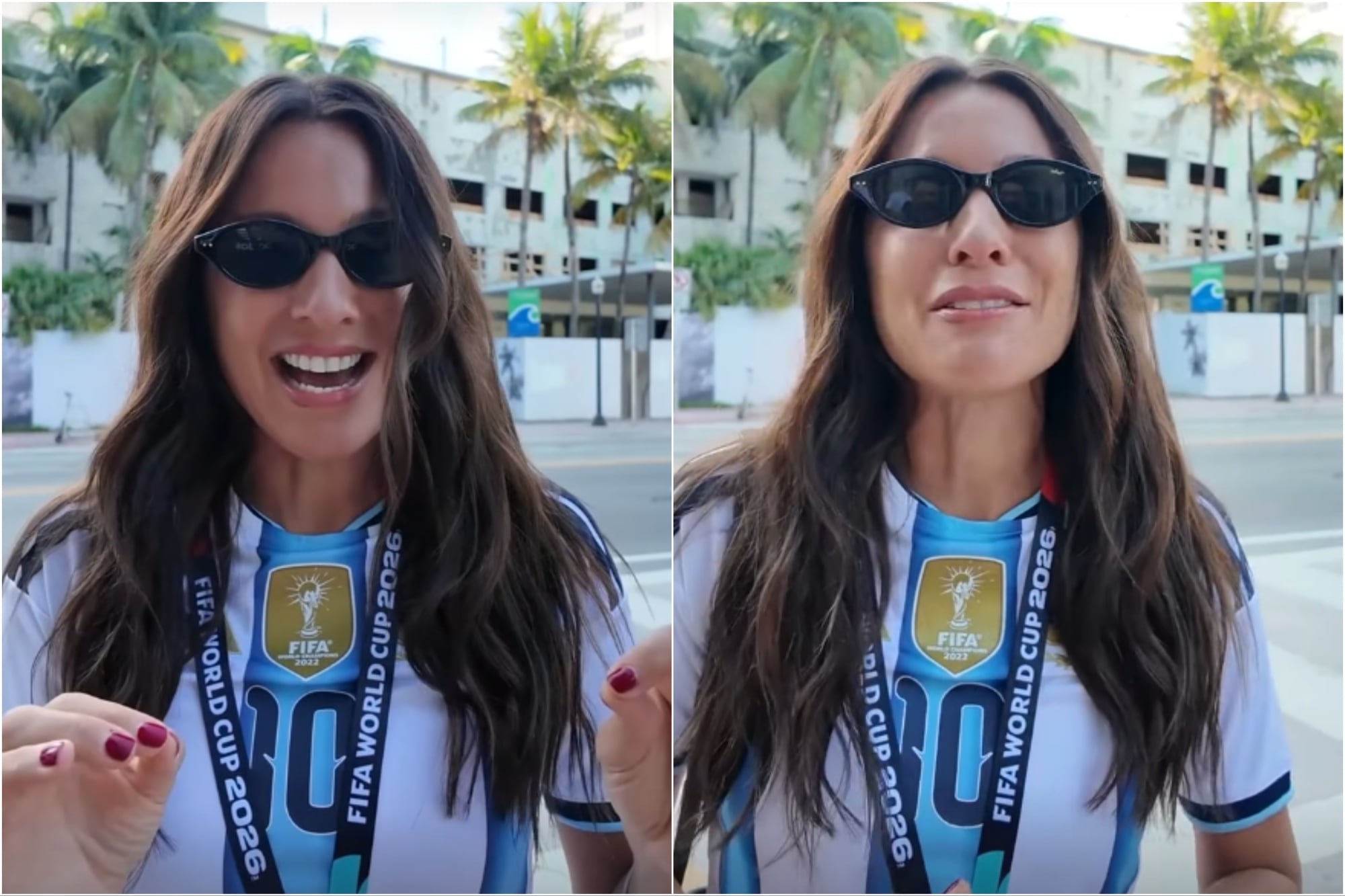 Carolina Ardohain impacta con su outfit en el debut de Argentina en el Mundial.