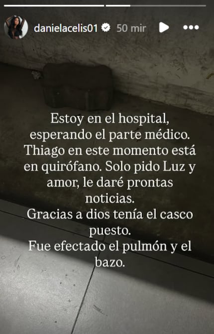 Thiago Medina, ex Gran Hermano, está en estado grave tras un accidente en moto.